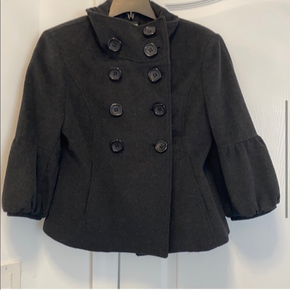 BEBE Pea Coat - Dark Gray - Size Large - Picture 5 of 6